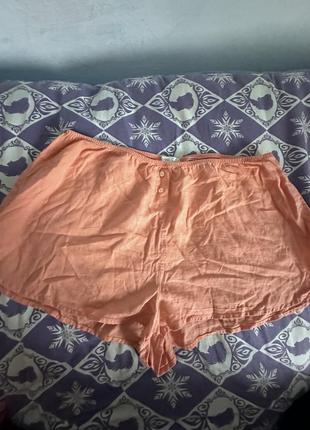 Льняные оранжевые шорты для сна oysho1 фото