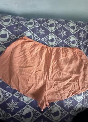 Льняные оранжевые шорты для сна oysho6 фото