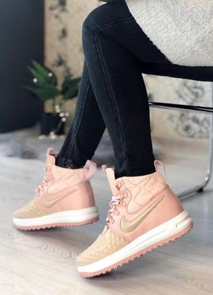 Стильные и теплые кроссовки nike duckboot pink (осень-зима-весна)😍7 фото