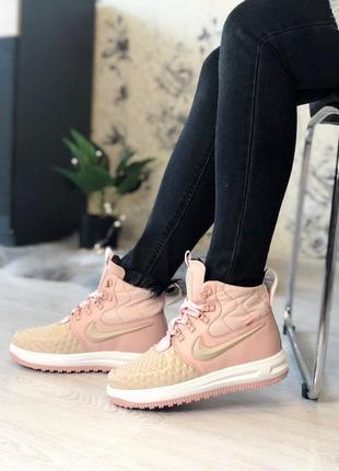 Стильные и теплые кроссовки nike duckboot pink (осень-зима-весна)😍9 фото