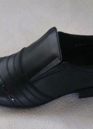 Дитячі туфлі чорні для хлопчика школа 32р бж-342 фото