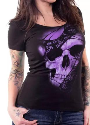 Футболка жіноча хардкор - angel lace skull - lethal threat