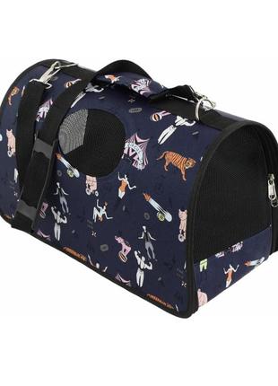 Сумка-переноска для собак і кішок traum 44х27х21 см до 8 кг синя