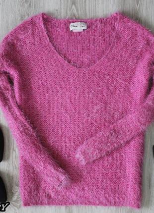 Розовый свитер травка bershka