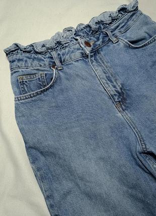 Высокие синие  джинсы  с высокой талией. джинси мом . джинси рівні8 фото