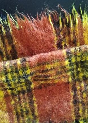 Маленький шарф в клетку, 115*25см, ангора