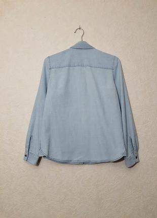Mango jeans брендова сорочка блакитна котонова довгий рукав легка на всі сезони жіноча7 фото