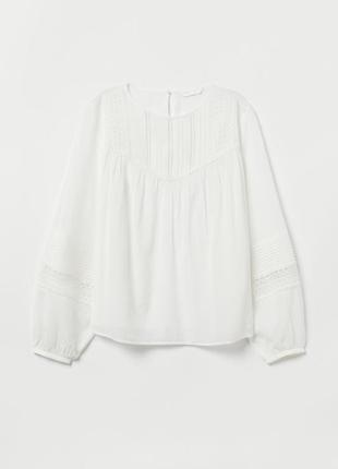 Белая блуза с широким рукавом 364 фото