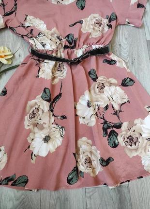 Шикарное платье в цветы нарядное праздничное легкое5 фото