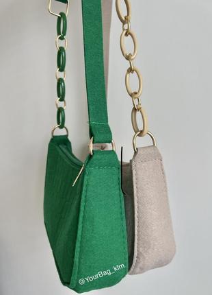 Супер стильная трендовая сумочка/сумка на плечо из фетра6 фото