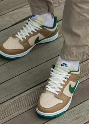 Nike sb dunk beige green4 фото