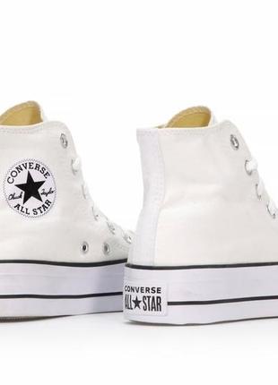 Классические белые кеды converse высокие білі жіночі кеди converse