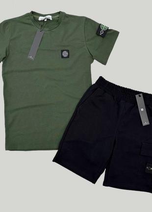 Костюм stone island60-м костюм футболка + шорты-тон айленд