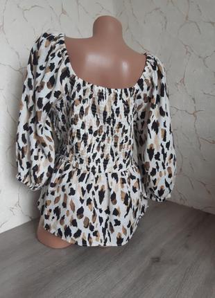Блуза льон 100% леопардовий принт,50 р4 фото