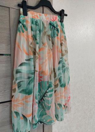 Плиссированная воздушная юбка миди в пастельных тонах 🔹primark🔹(размер 36)2 фото