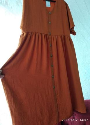 Платье на лето размер 56-58 лен жатка3 фото