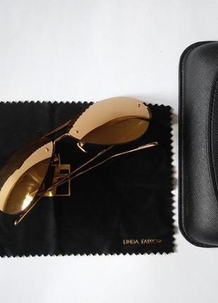 Окуляри люкс оригінал з рідним чохлом linda farrow 574 c1 aviator sunglasses gold