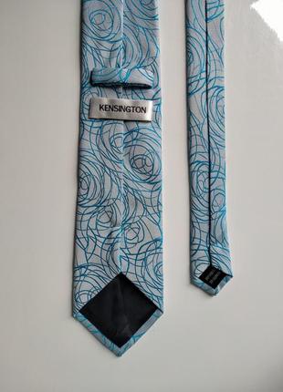 Голубой галстук галстук с узорами3 фото