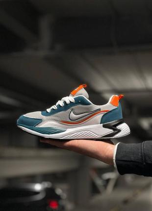 Мужские кроссовки летние сетка nike grey blue