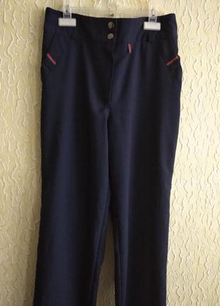 Синие классические штаны,брюки в школу, офис, на девочку подростка или взрослую девушку