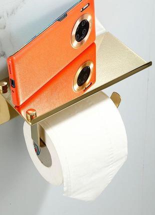 Утримувач туалетного паперу, тримач для паперу з підставкою, гачок для туалетного паперу3 фото