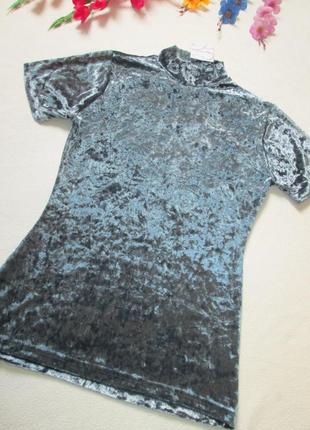 Суперовая трендовая бархатная велюровая футболка водолазка металлик elizabeth5 фото