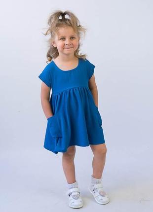 Легкое детское свободное платье из американского крепа, сарафан легкий детский2 фото
