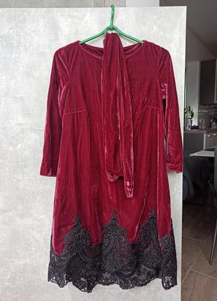 Платье бархатное праздничное размер с