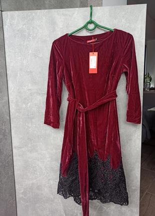 Платье бархатное праздничное размер с