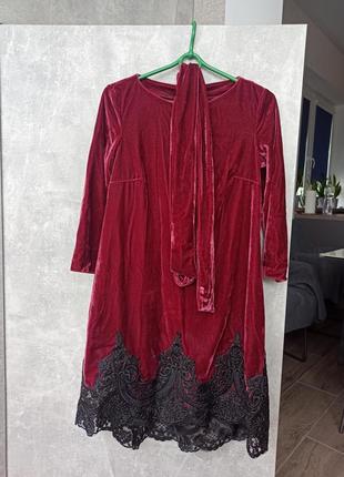 Платье бархатное праздничное размер с