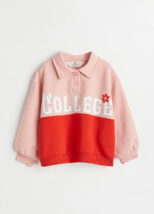 Красивый свитшот свитер на флисе внутри для девочки h&m