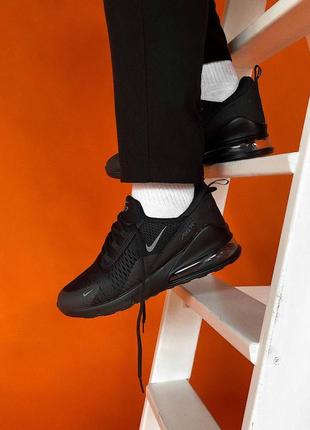 Чоловічі кросівки літні сітка nike air max 270 black найк аир макс черные