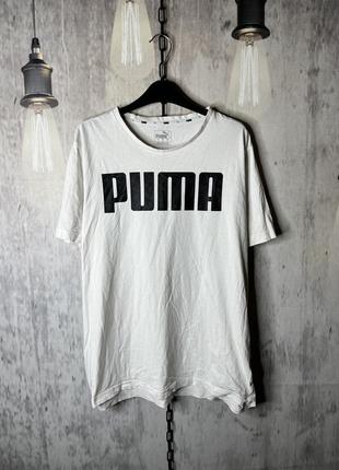 Крутая дорогая мужская спортивная футболка puma big logo размер xl