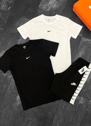 Летний чёрный спортивный костюм nike с лампасами чорний літній костюм nike з лампасами літній костюм найк