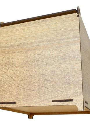 Бежева подарункова коробка лдвп 16х16х16см дерев'яна коробочка для подарунка2 фото