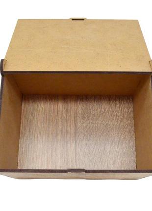Бежева дерев'яна коробка 14х11х10 см упаковка подарункова коробочка для подарунка "з днем народження 1"4 фото