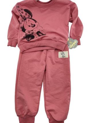 Спортивный костюм детский турция 2 года для девочки трикотажный розовый (кдм96)