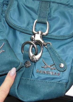 Очень красивая бирюзовая тканевая сумочка - sansibar - германия - оригинал!!!8 фото