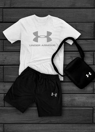 Спортивный костюм, летний комплект (шорты и футболка) under armour