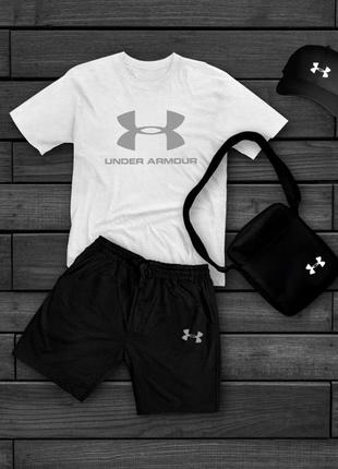 Спортивный костюм, летний комплект (шорты и футболка) under armour