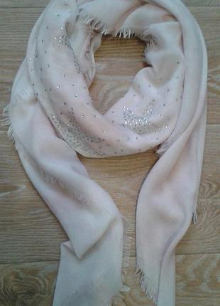Платок большой с аппликацией из камней  хустина шаль