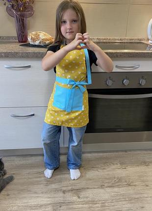 Детские фартуки ручной работы из хлопка премиум качества