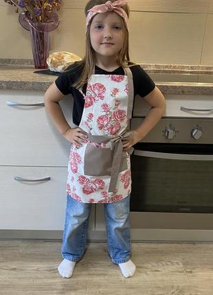 Детские фартуки ручной работы из хлопка премиум качества
