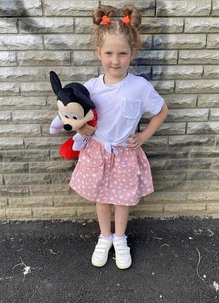 Бавовняна , рожева спідничка для дівчаток на літо