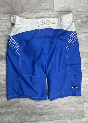 Nike шорты 158-170 см 13/15 yrs xl размер винтажные подросток  плавательные синие оригинал