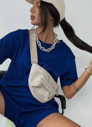 Літній жіночий костюм-двійка. жіночий костюм рубчик мустанг