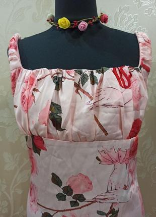 Сукня сарафан міді квітковий принт2 фото
