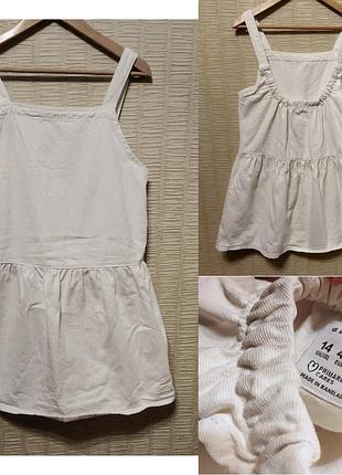 Белый стильный джинсовый сарафан