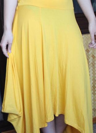 Яркая летняя трикотажная юбка оригинального фасона1 фото