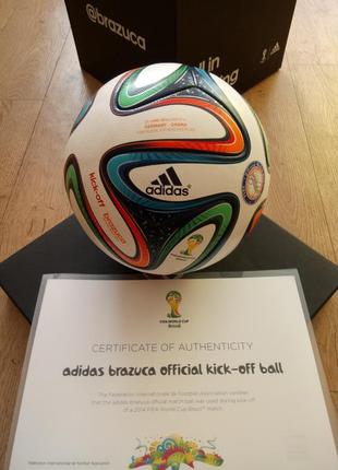 Мяч adidas brazuca официальный kick-off ball германия-гана чм2014 fifa